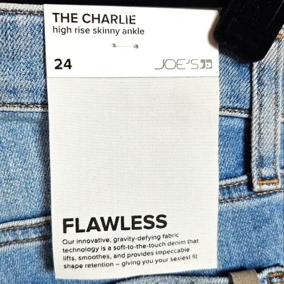 Joe's Jeans 'The Charlie' High Rise Skinny  Flawless Ripped Knee $198 - Picture 3 of 14